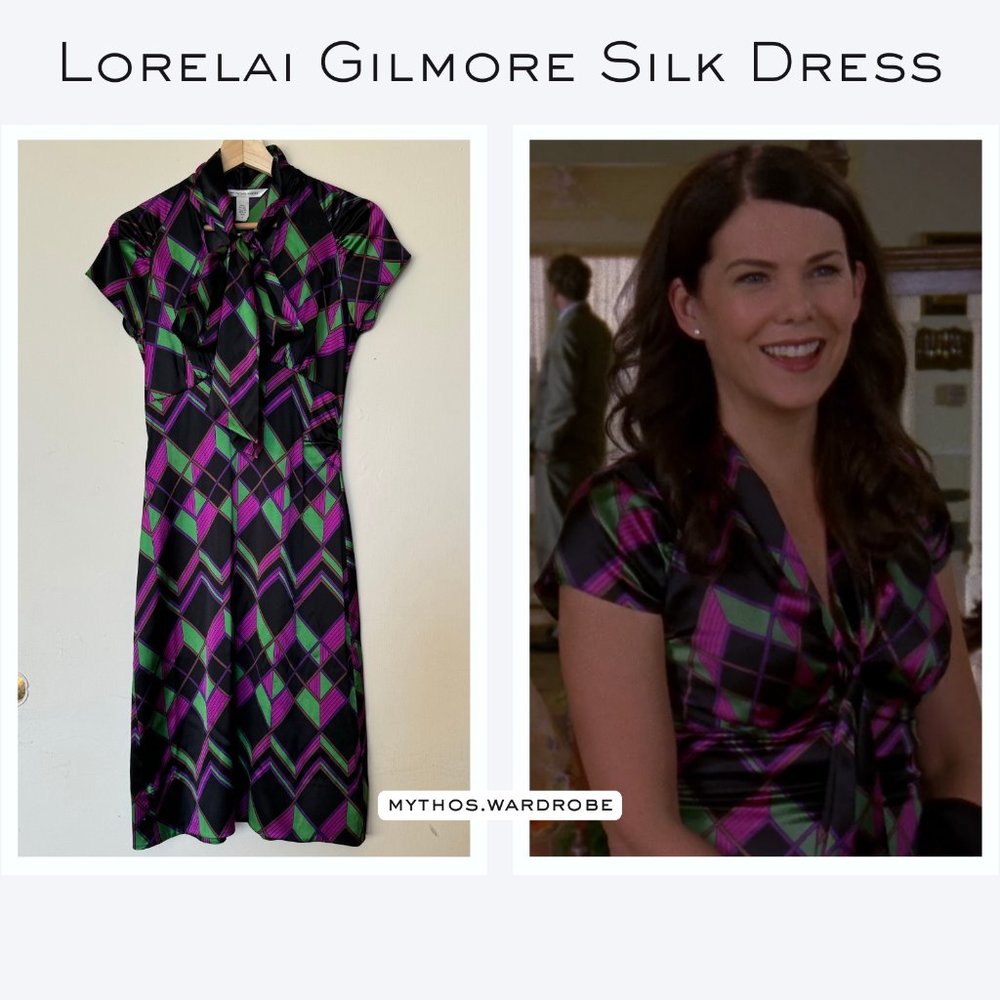 Colorful Abstract Silk Dress ASO Lorelai Gilmore